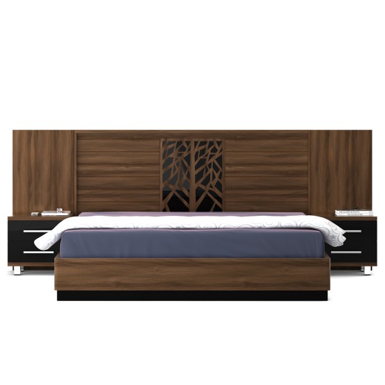 Autumn V2 King Bed With Parallel Lifton Storage - Walnut Bronze