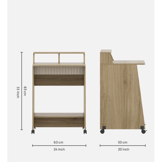 Study Table Alex 02 - Santano Oak & Bamboo Flute