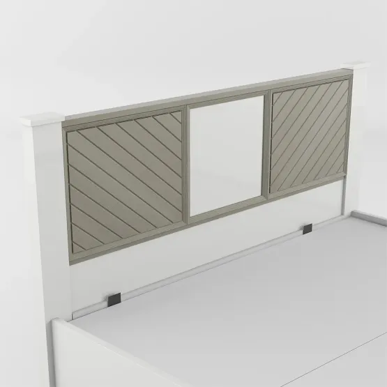 Alaska V3 King Bed Full Lifton - High Gloss White