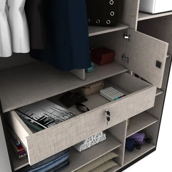 Amazon 3 Door Wardrobe - Natural Wenge Woodpore