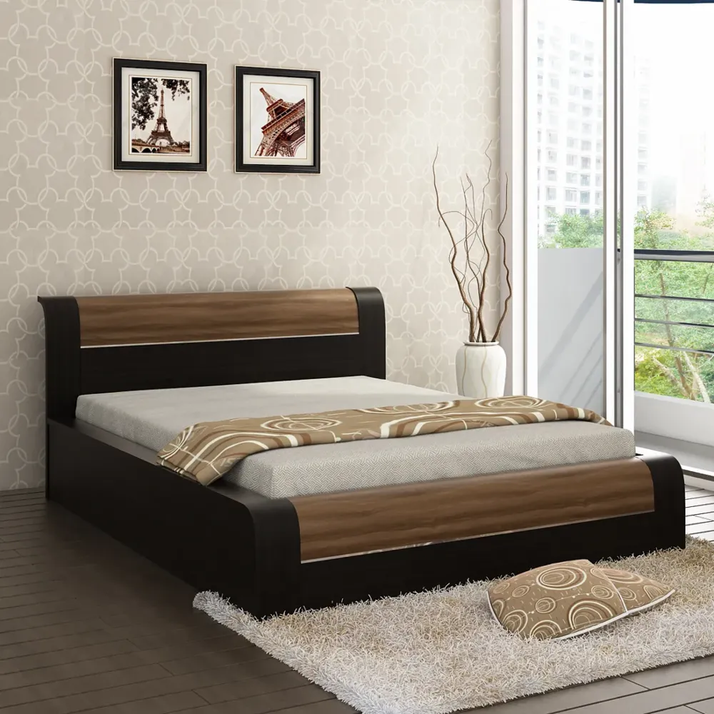 Amazon Queen Bed With 3/4 Lift On - Natural Wenge