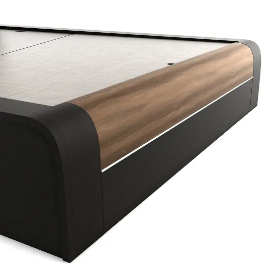 Amazon Queen Bed With 3/4 Lift On - Natural Wenge