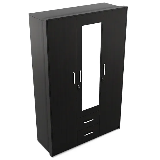 Apex 3 Door Dresser Wardrobe - Natural Wenge Woodpore