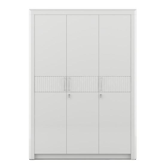 Arctic 3 Door Wardrobe -high Gloss White