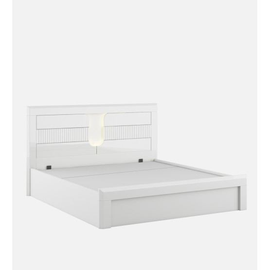 Arctic King Bed Full Lifton With Top Panel - High Gloss White