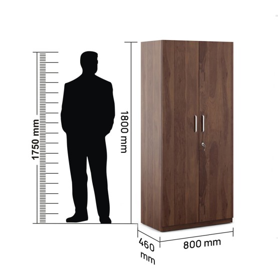 Asta 2 Door Wardrobe W/o Mirror - Sheesham