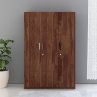 Asta 3 Door Wardrobe W/o Mirror - Sheesham