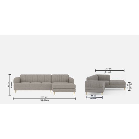 Spacewood Aston L Shape Sofa In Fabric - Af 707