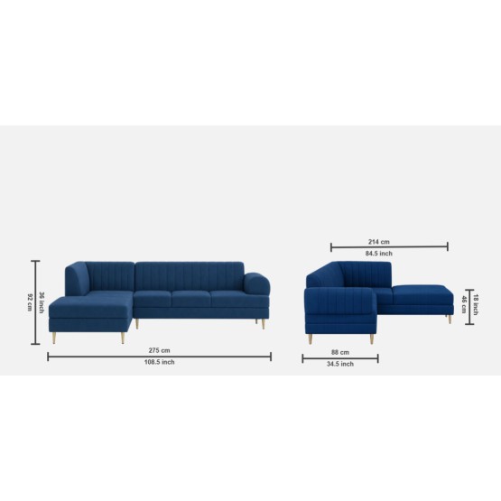 Spacewood Aston L Shape Sofa In Fabric - Af 715
