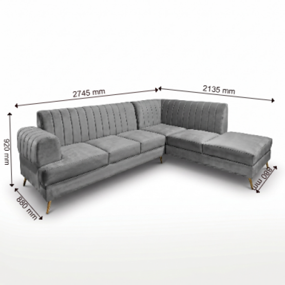 Spacewood Aston L Shape Sofa In Fabric - Af 706