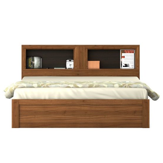 Blaze Queen Bed With Box Type Storage - Natural Teak