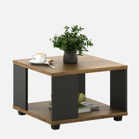 Center Table Ct 102 In Classic Oak & Slate Grey