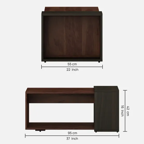 Center Table Ct 107 In Sheesham & Fumed Oak