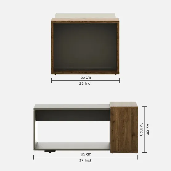 Center Table Ct 108 In Modern Ash & Classic Oak