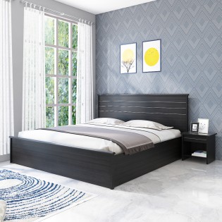 Carnival  King Bed With Box Storage - Natural Wenge Woodpore