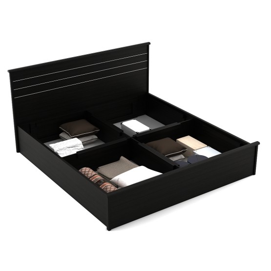 Carnival  King Bed With Box Storage - Natural Wenge Woodpore