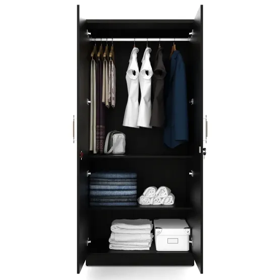 Carnival 2 Door Wardrobe With Mirror - Natural Wenge Woodpore