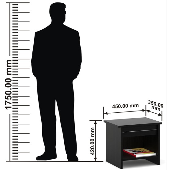 Carnival Bedside Table - Natural Wenge Woodpore