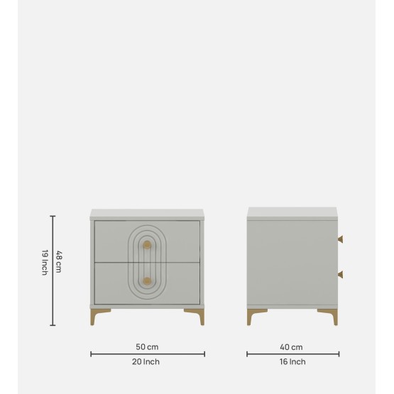 Casper Bed Side Table - Pumic Grey