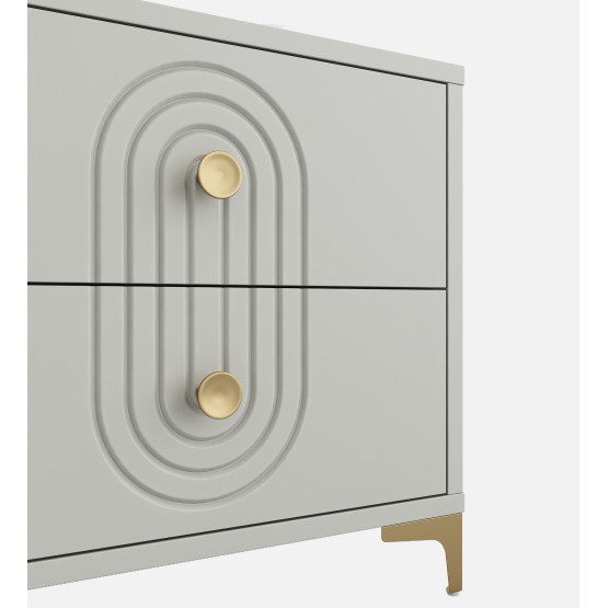 Casper Bed Side Table - Pumic Grey