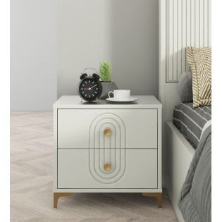 Casper Bed Side Table - Pumic Grey