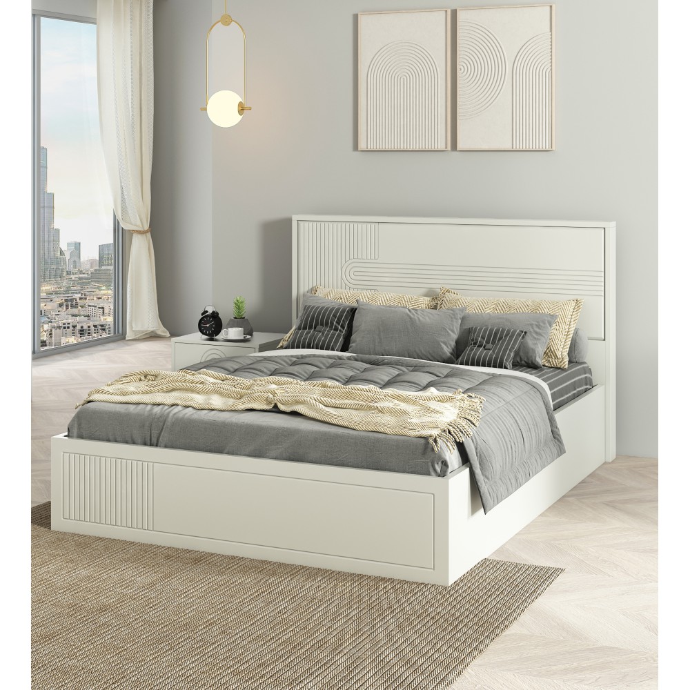Casper King Bed With Full Lift On Storage - Pumic Grey