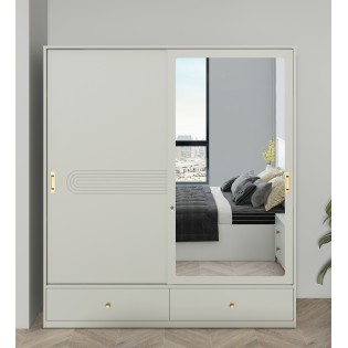 Casper 2 Door Slider Wardrobe - Pumic Grey