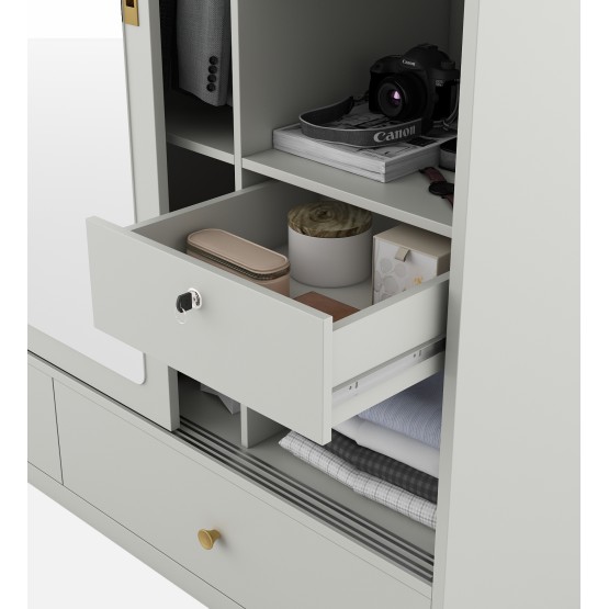 Casper 2 Door Slider Wardrobe - Pumic Grey