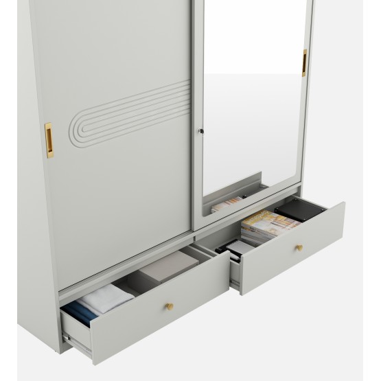 Casper 2 Door Slider Wardrobe - Pumic Grey