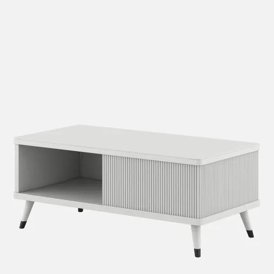 Center Table Alpine With Glass Top - High Gloss