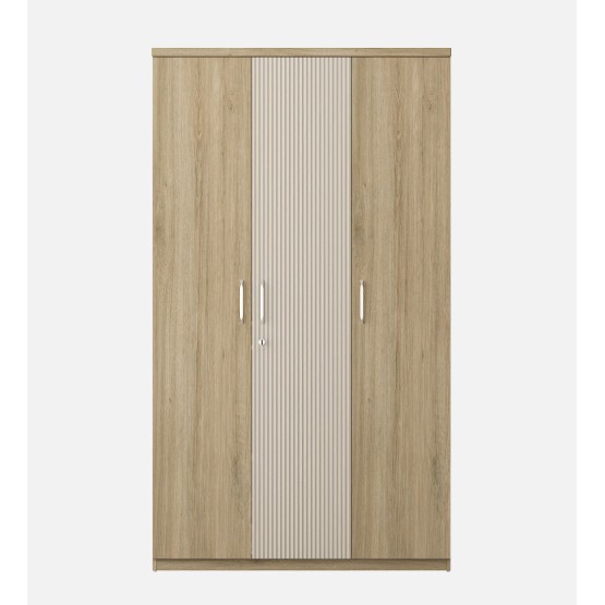 Cleo 3 Door Wardrobe-santana Oak & Bamboo Flute