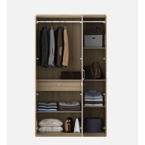 Cleo 3 Door Wardrobe-santana Oak & Bamboo Flute