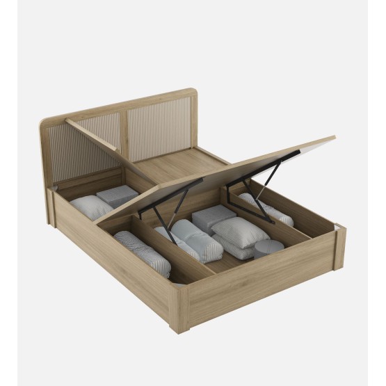 Cleo King Bed 3/4th Lift On Storage-santana Oak & Bamboo Flute