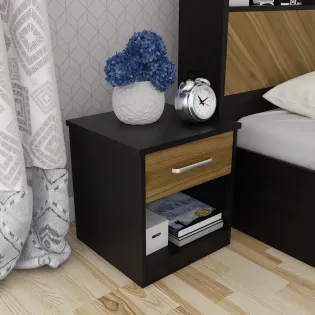 Cosmos Bedside Table - Natural Wenge Woodpore