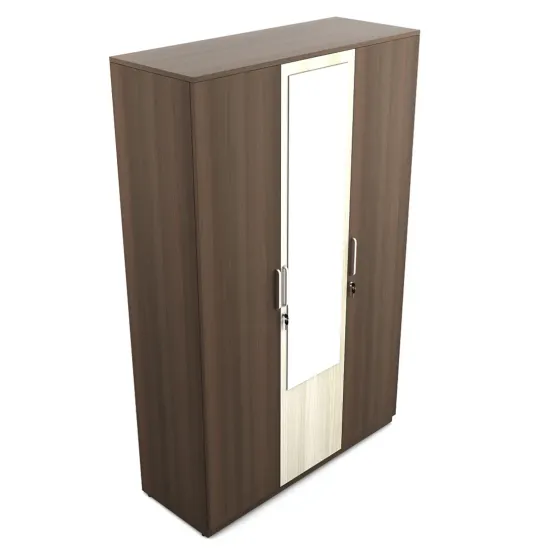 Crescent 3 Door Wardrobe With Mirror - Mol-acacia Dark Woodpore