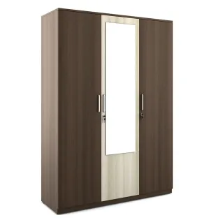 Crescent 3 Door Wardrobe With Mirror - Mol-acacia Dark Woodpore