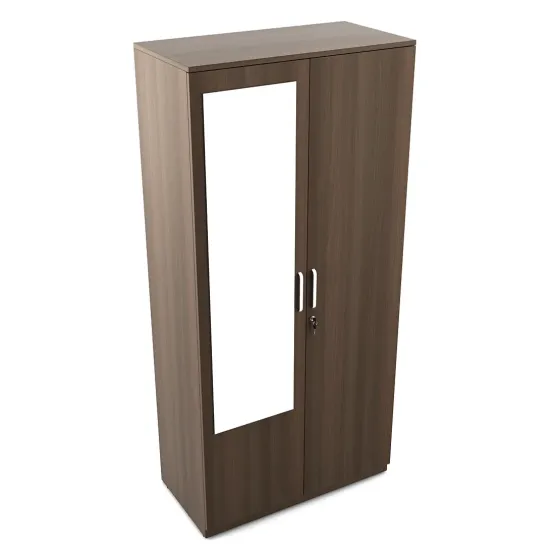 Crescent 2 Door Wardrobe With Mirror - Mol-acacia Dark Woodpore
