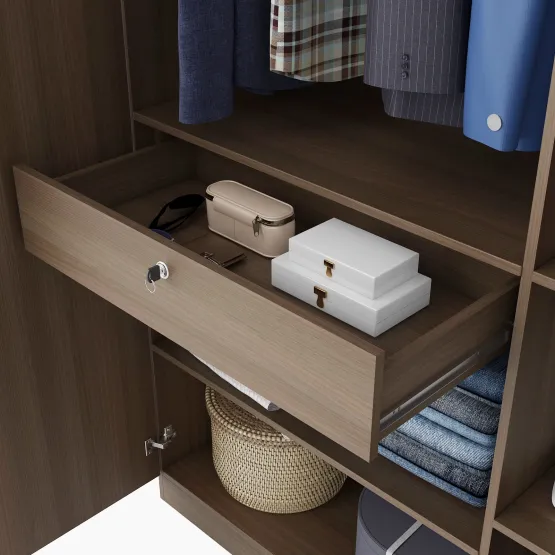 Crescent 3 Door Wardrobe Mirror With Loft  -acacia Dark Woodpore