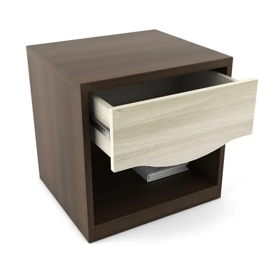 Crescent Bedside Table - Mol-acacia Dark Woodpore
