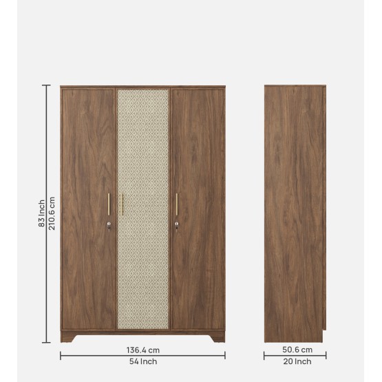 Dwell 3 Door Wardrobe - Bengal Mango