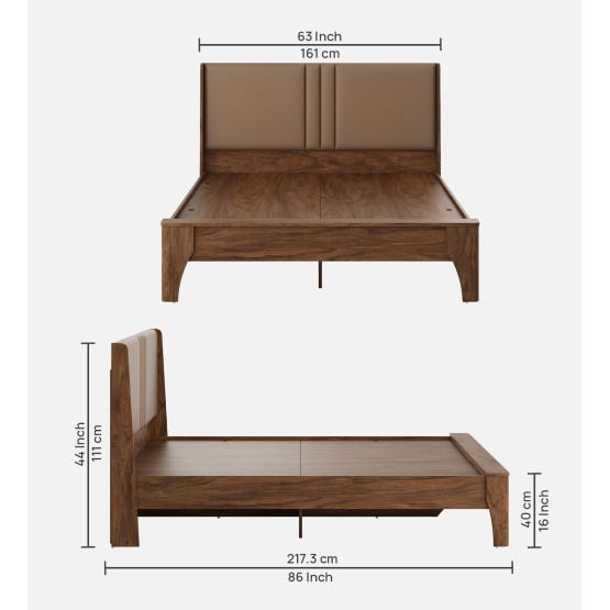 Dwell Queen  Bed Without Storage - Bengal Mango