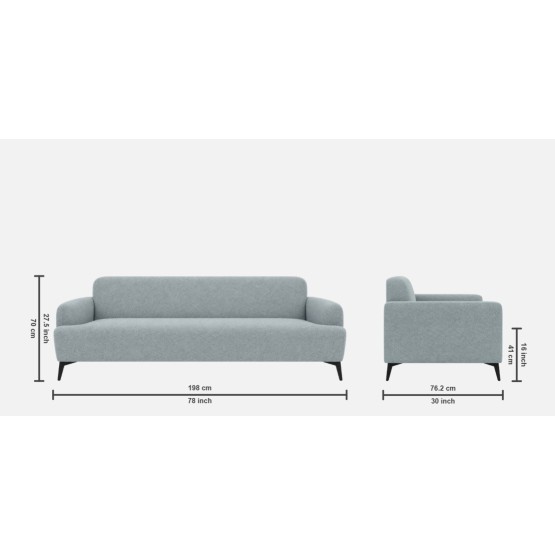 Spacewood Datsun 3 Seater Sofa  In Fabric - Sh 706