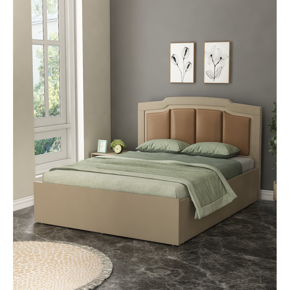 Eternia Queen Bed With 3/4 Lift On-modern Ash