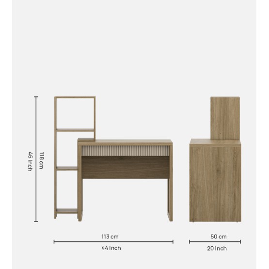 Study Table Evox - Santano Oak & Bamboo Flute