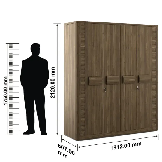 Emperor / Proton 4 Door Wardrobe - Lyon Walnut