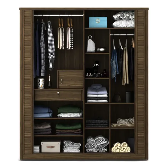 Emperor / Proton 4 Door Wardrobe - Lyon Walnut
