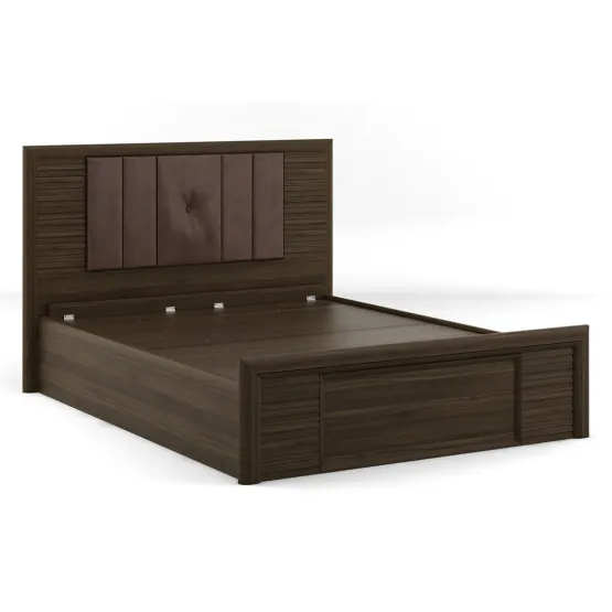 Emperor Queen Bed V2 Full Lifton  With Top Panel - Lyon Walnut