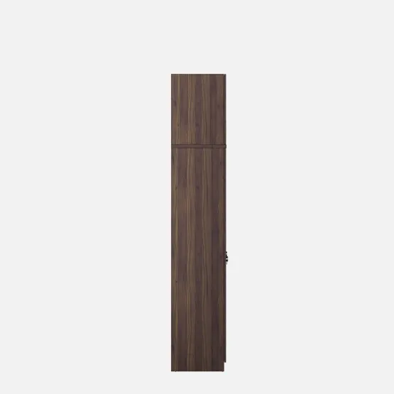 Hover 3 Door Wardrobe Mirror With Loft - Lyon Walnut & Natural Wenge