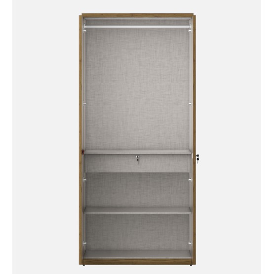 Harmony 2 Door Wardrobe Without Mirror - Natural Teak