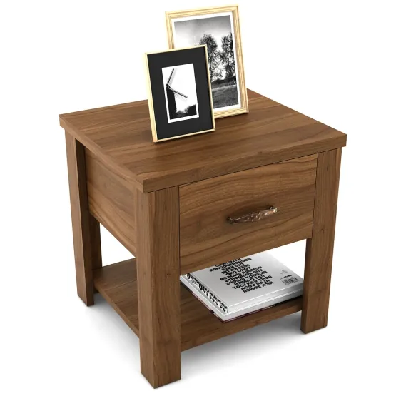 Harmony Bedside With One Drawer - Natural Teak